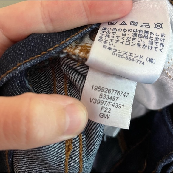 Lands’ End Dark Wash Denim Straight Leg Jeans - Picture 8 of 12